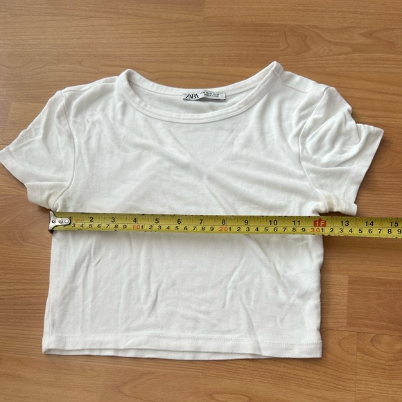 Zara Fitted Crop Top in White - Picture 5 of 5